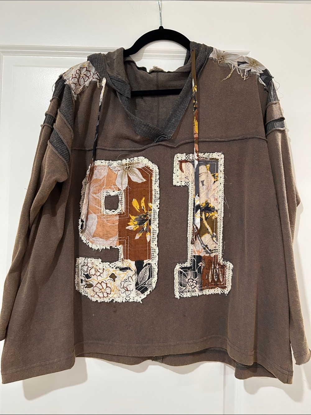 POL Brown Floral '91 Patchwork Hoodie